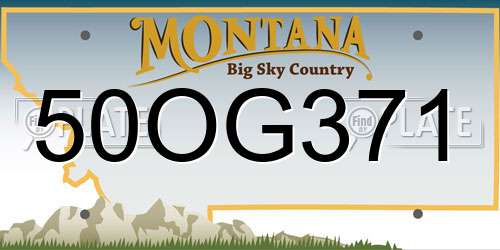 50OG371 Montana License Plate
