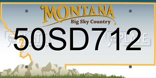 50SD712 Montana License Plate