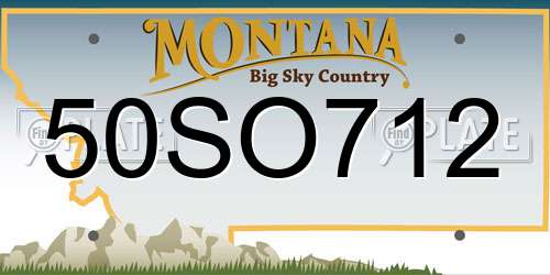 50SO712 Montana License Plate