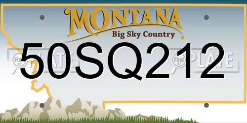 50SQ212 Montana License Plate