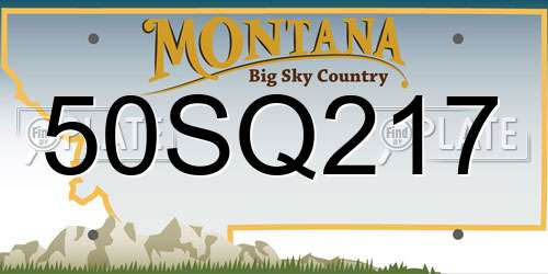 50SQ217 Montana License Plate