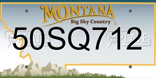 50SQ712 Montana License Plate