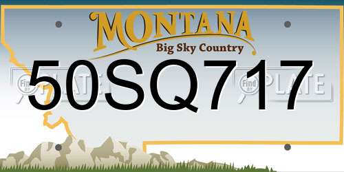 50SQ717 Montana License Plate