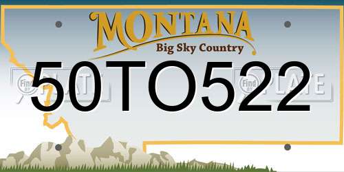 50TO522 Montana License Plate