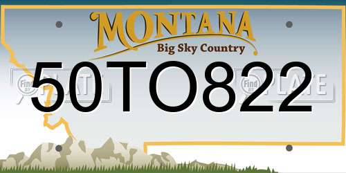 50TO822 Montana License Plate