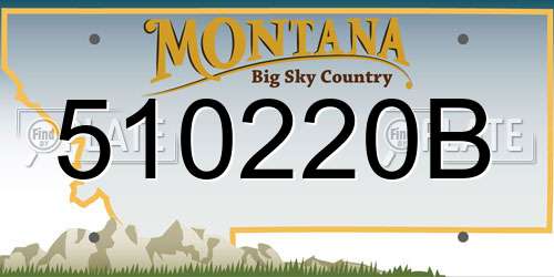 510220B Montana License Plate