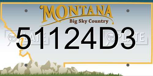 51124D3 Montana License Plate