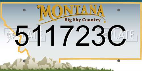 511723C Montana License Plate