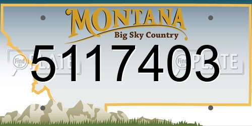 5117403 Montana License Plate