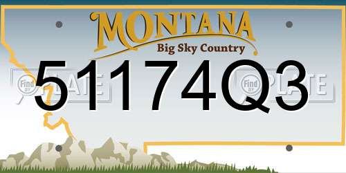 51174Q3 Montana License Plate