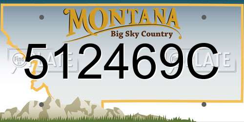 512469C Montana License Plate