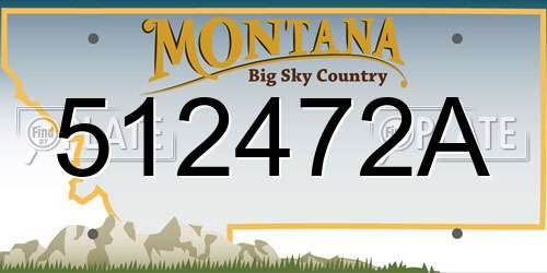 512472A Montana License Plate