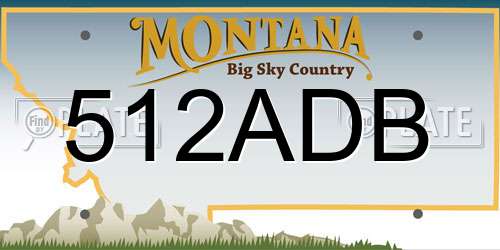 512ADB Montana License Plate