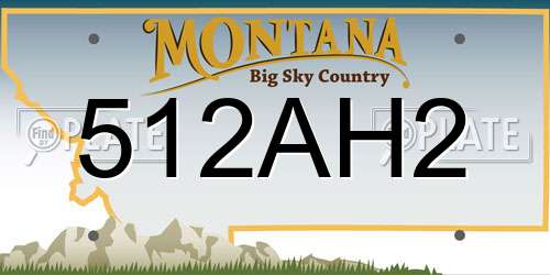 512AH2 Montana License Plate