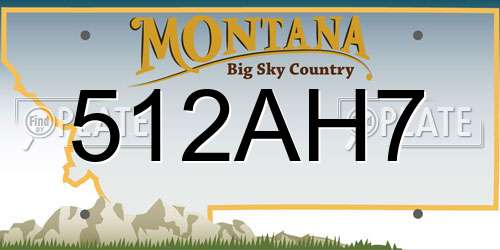 512AH7 Montana License Plate