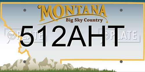 512AHT Montana License Plate