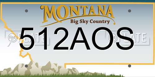 512AOS Montana License Plate