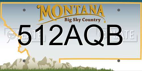 512AQB Montana License Plate