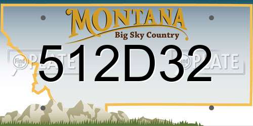 512D32 Montana License Plate