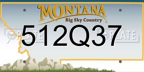 512Q37 Montana License Plate