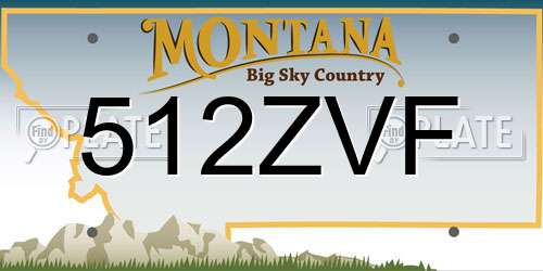 512ZVF Montana License Plate