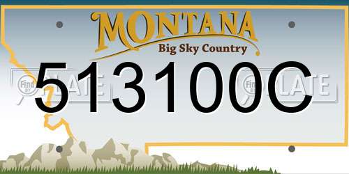 513100C Montana License Plate