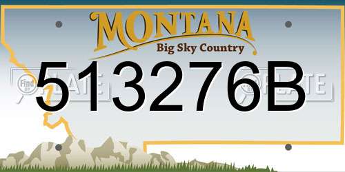 513276B Montana License Plate