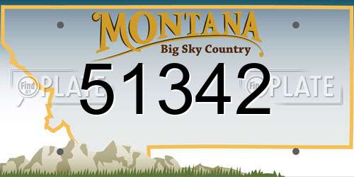 51342 Montana License Plate