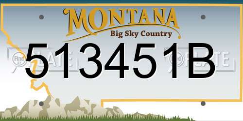 513451B Montana License Plate