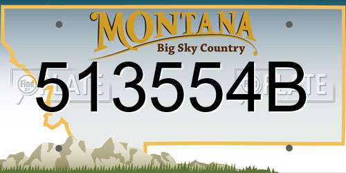 513554B Montana License Plate