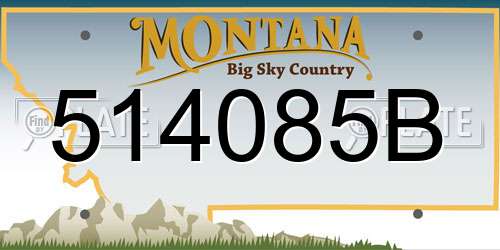 514085B Montana License Plate