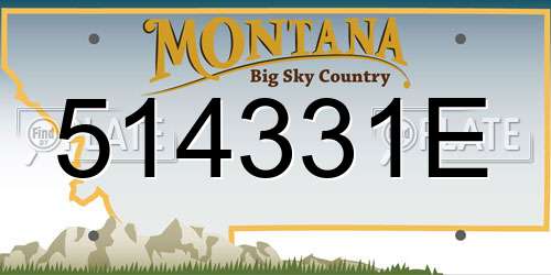 514331E Montana License Plate