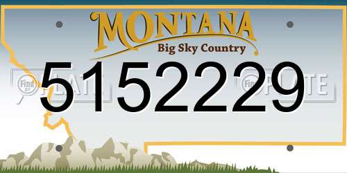 5152229 Montana License Plate