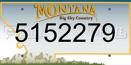 5152279 Montana License Plate