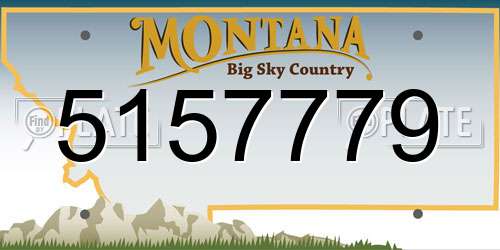 5157779 Montana License Plate