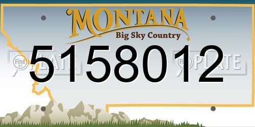5158012 Montana License Plate
