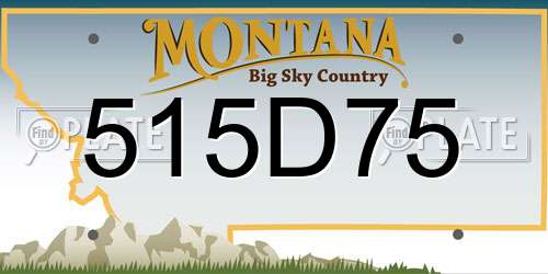 515D75 Montana License Plate