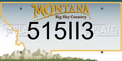515II3 Montana License Plate