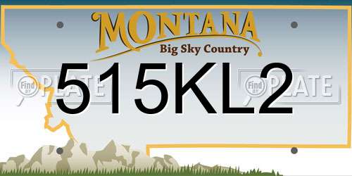 515KL2 Montana License Plate