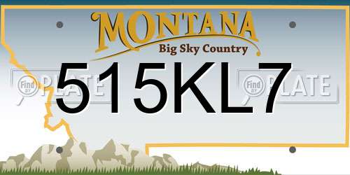 515KL7 Montana License Plate
