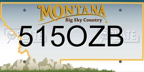 515OZB Montana License Plate