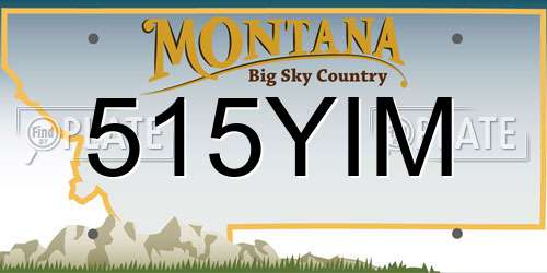 515YIM Montana License Plate