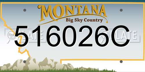 516026C Montana License Plate