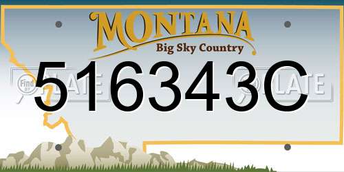 516343C Montana License Plate