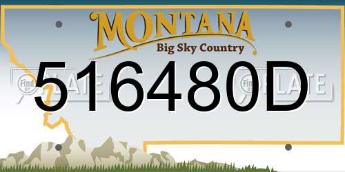 516480D Montana License Plate