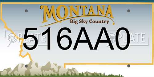 516AA0 Montana License Plate
