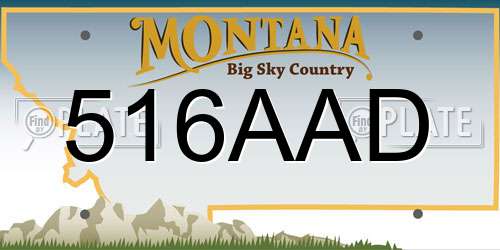 516AAD Montana License Plate
