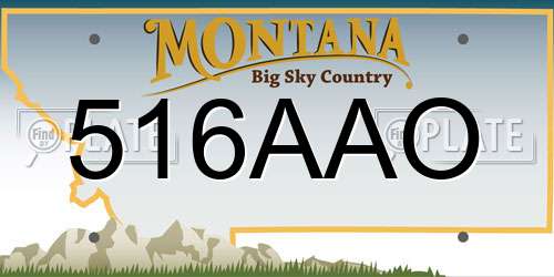 516AAO Montana License Plate