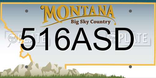 516ASD Montana License Plate