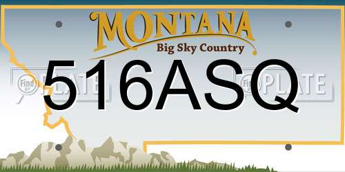 516ASQ Montana License Plate